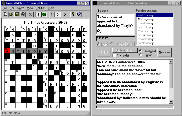 [Crossword Maestro Screenshot]